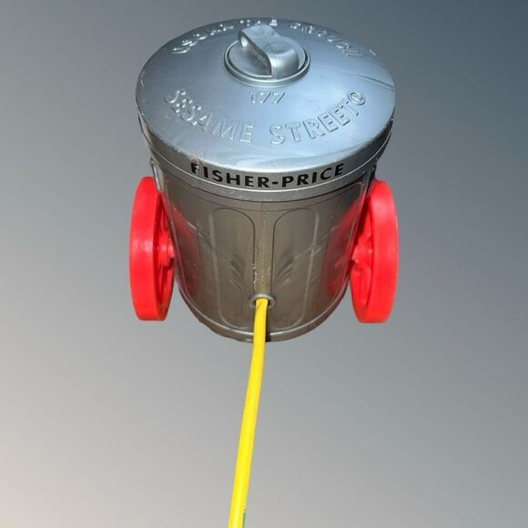 Vintage 1977 Oscar the Grouch Pop Up Pull Toy Fisher Price Sesame Street WORKS! - Picture 4 of 6